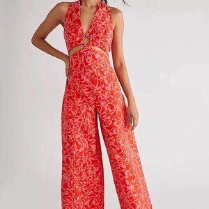 FREE PEOPLE Size L KIRA JUMPSUIT CUTOUT ONE PIECE